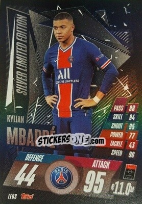 Sticker Kylian Mbappé - UEFA Champions League 2020-2021. Match Attax n. LE8S - Panini
