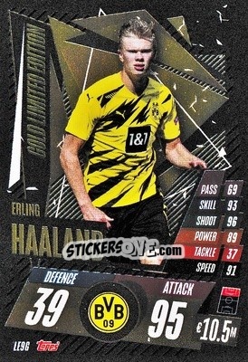 Sticker Erling Haaland - UEFA Champions League 2020-2021. Match Attax n. LE9G - Panini