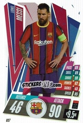 Sticker Lionel Messi - UEFA Champions League 2020-2021. Match Attax n. OS7 - Panini