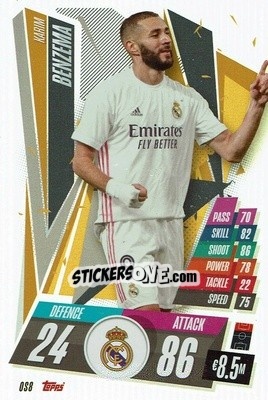 Sticker Karim Benzema - UEFA Champions League 2020-2021. Match Attax n. OS8 - Panini