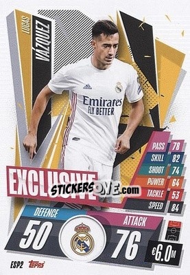 Sticker Lucas Vázquez - UEFA Champions League 2020-2021. Match Attax n. ESP2 - Panini