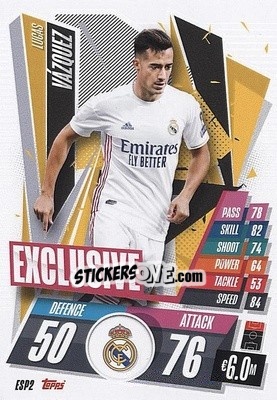 Figurina Lucas Vázquez - UEFA Champions League 2020-2021. Match Attax - Panini