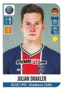 Sticker Julian Draxler - FOOT 2020-2021 n. 413 - Panini
