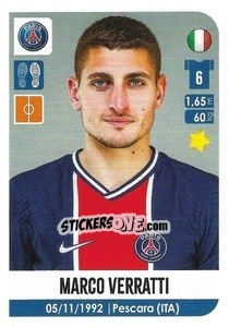 Sticker Marco Verratti - FOOT 2020-2021 n. 417 - Panini