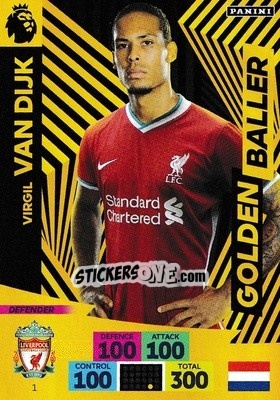 Sticker Virgil van Dijk - English Premier League 2020-2021. Adrenalyn XL n. 1 - Panini