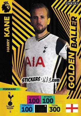 Sticker Harry Kane - English Premier League 2020-2021. Adrenalyn XL n. 8 - Panini