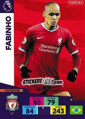 Sticker Fabinho - English Premier League 2020-2021. Adrenalyn XL - Panini