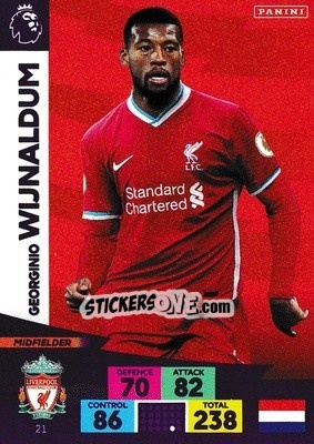 Sticker Georginio Wijnaldum - English Premier League 2020-2021. Adrenalyn XL - Panini