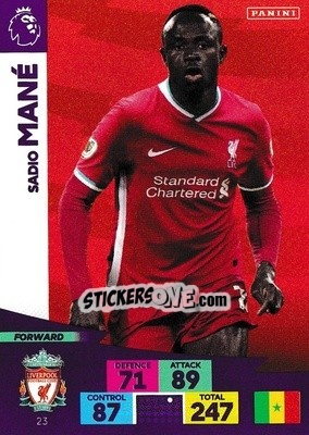 Sticker Sadio Mane - English Premier League 2020-2021. Adrenalyn XL - Panini