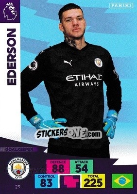 Sticker Ederson - English Premier League 2020-2021. Adrenalyn XL n. 29 - Panini