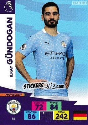 Sticker Ilkay Gundogan - English Premier League 2020-2021. Adrenalyn XL n. 38 - Panini