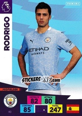Sticker Rodrigo - English Premier League 2020-2021. Adrenalyn XL n. 40 - Panini