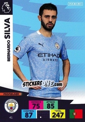 Sticker Bernardo Silva - English Premier League 2020-2021. Adrenalyn XL n. 41 - Panini
