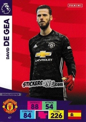 Sticker David de Gea - English Premier League 2020-2021. Adrenalyn XL - Panini