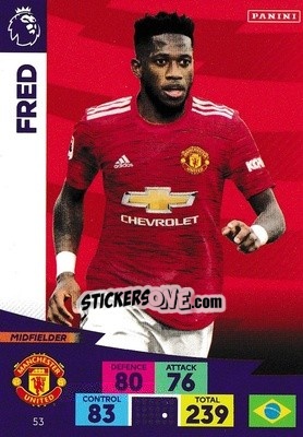 Sticker Fred - English Premier League 2020-2021. Adrenalyn XL n. 53 - Panini