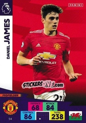 Sticker Daniel James - English Premier League 2020-2021. Adrenalyn XL n. 54 - Panini