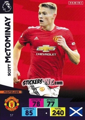 Sticker Scott McTominay - English Premier League 2020-2021. Adrenalyn XL n. 57 - Panini
