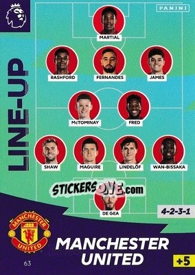 Sticker Line-Up - English Premier League 2020-2021. Adrenalyn XL n. 63 - Panini
