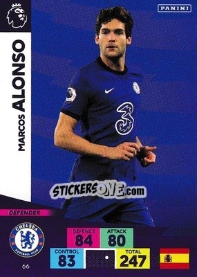 Sticker Marcos Alonso - English Premier League 2020-2021. Adrenalyn XL n. 66 - Panini