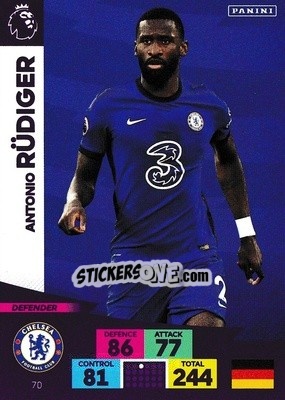 Sticker Antonio Rudiger - English Premier League 2020-2021. Adrenalyn XL - Panini