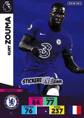 Sticker Kurt Zouma - English Premier League 2020-2021. Adrenalyn XL - Panini
