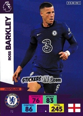 Sticker Ross Barkley - English Premier League 2020-2021. Adrenalyn XL n. 72 - Panini