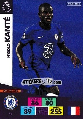 Sticker N'Golo Kante - English Premier League 2020-2021. Adrenalyn XL n. 74 - Panini
