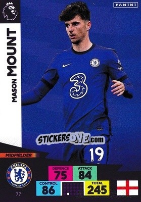 Sticker Mason Mount - English Premier League 2020-2021. Adrenalyn XL n. 77 - Panini