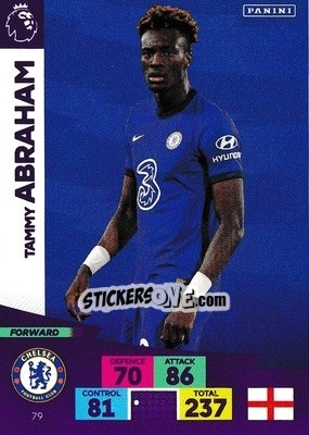 Sticker Tammy Abraham - English Premier League 2020-2021. Adrenalyn XL n. 79 - Panini