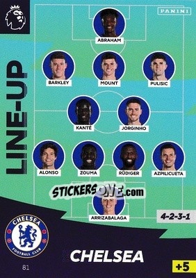 Sticker Line-Up - English Premier League 2020-2021. Adrenalyn XL n. 81 - Panini