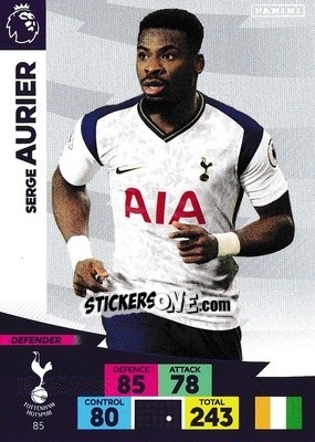 Sticker Serge Aurier - English Premier League 2020-2021. Adrenalyn XL n. 85 - Panini