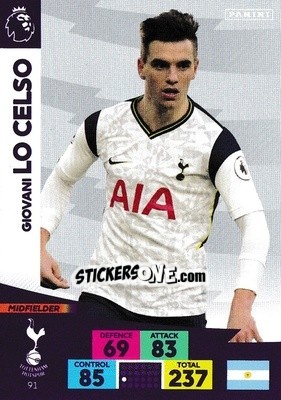 Figurina Giovani Lo Celso - English Premier League 2020-2021. Adrenalyn XL - Panini