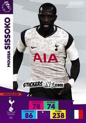 Sticker Moussa Sissoko - English Premier League 2020-2021. Adrenalyn XL n. 94 - Panini