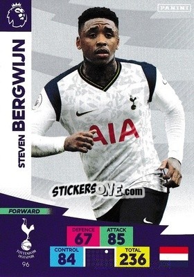 Sticker Steven Bergwijn - English Premier League 2020-2021. Adrenalyn XL n. 96 - Panini