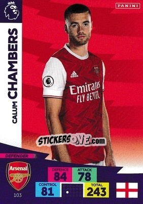 Figurina Calum Chambers - English Premier League 2020-2021. Adrenalyn XL - Panini