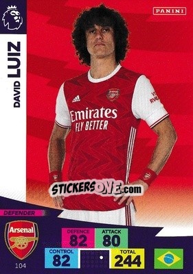 Sticker David Luiz - English Premier League 2020-2021. Adrenalyn XL n. 104 - Panini