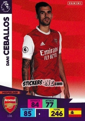 Sticker Dani Ceballos - English Premier League 2020-2021. Adrenalyn XL n. 106 - Panini