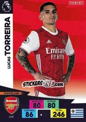 Figurina Lucas Torreira - English Premier League 2020-2021. Adrenalyn XL - Panini