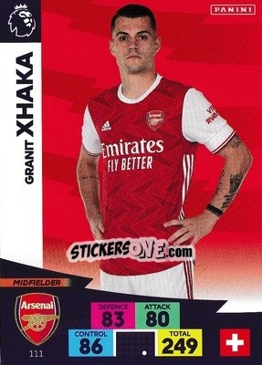 Sticker Granit Xhaka - English Premier League 2020-2021. Adrenalyn XL n. 111 - Panini