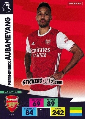 Sticker Pierre-Emerick Aubameyang - English Premier League 2020-2021. Adrenalyn XL - Panini
