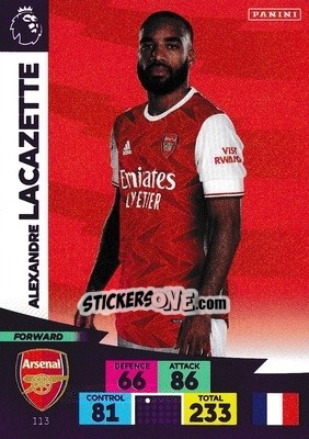 Sticker Alexandre Lacazette - English Premier League 2020-2021. Adrenalyn XL n. 113 - Panini