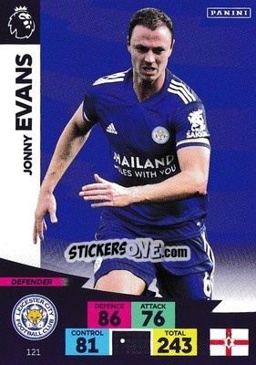 Figurina Jonny Evans - English Premier League 2020-2021. Adrenalyn XL - Panini