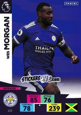 Sticker Wes Morgan - English Premier League 2020-2021. Adrenalyn XL n. 122 - Panini