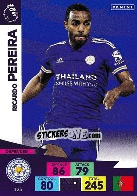 Sticker Ricardo Pereira - English Premier League 2020-2021. Adrenalyn XL n. 123 - Panini
