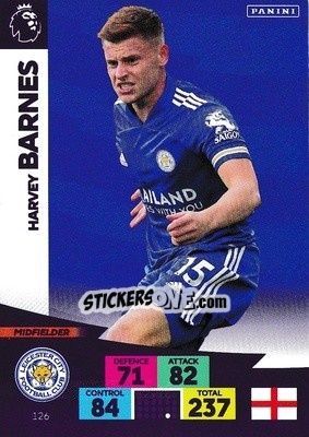 Figurina Harvey Barnes - English Premier League 2020-2021. Adrenalyn XL - Panini