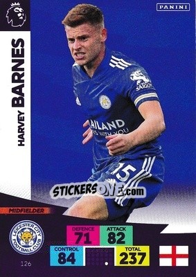 Sticker Harvey Barnes - English Premier League 2020-2021. Adrenalyn XL n. 126 - Panini