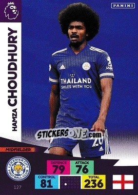 Sticker Hamza Choudhury - English Premier League 2020-2021. Adrenalyn XL n. 127 - Panini