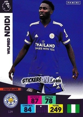 Sticker Wilfred Ndidi - English Premier League 2020-2021. Adrenalyn XL n. 129 - Panini