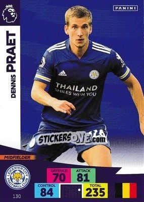 Sticker Dennis Praet - English Premier League 2020-2021. Adrenalyn XL n. 130 - Panini