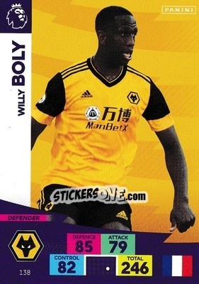 Sticker Willy Boly - English Premier League 2020-2021. Adrenalyn XL n. 138 - Panini